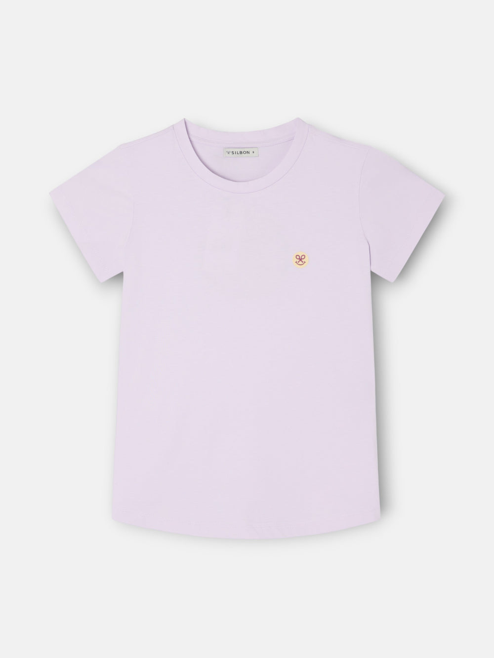 Woman smile t-shirt with purple print