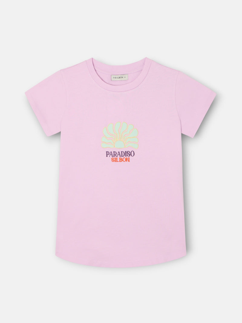 T-shirt mulher paradiso roxa