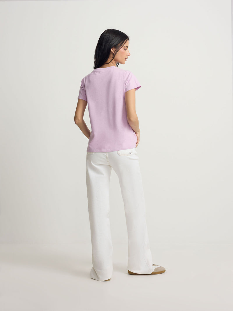 T-shirt mulher paradiso roxa
