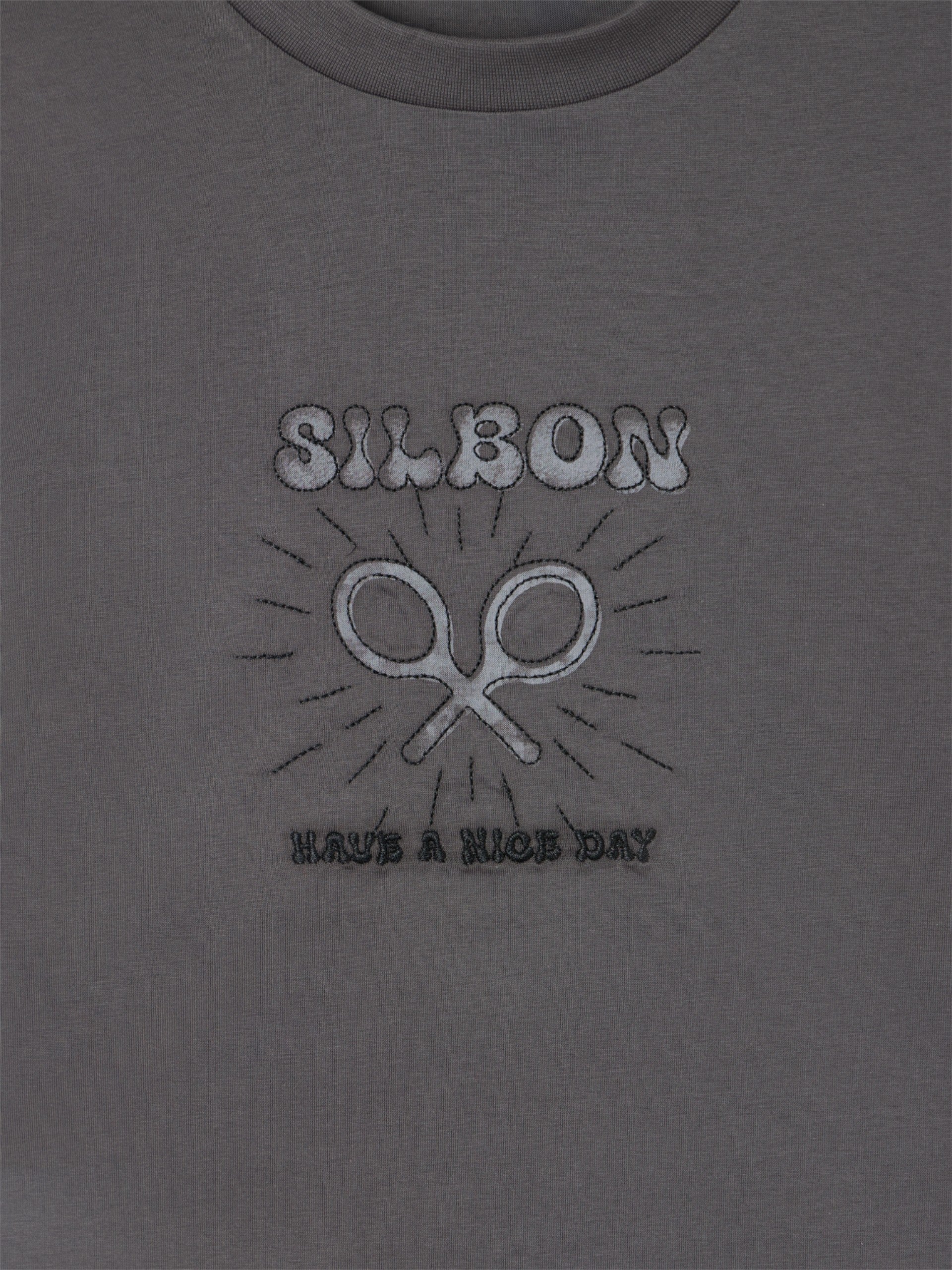 Woman roll out have a nice day black t-shirt