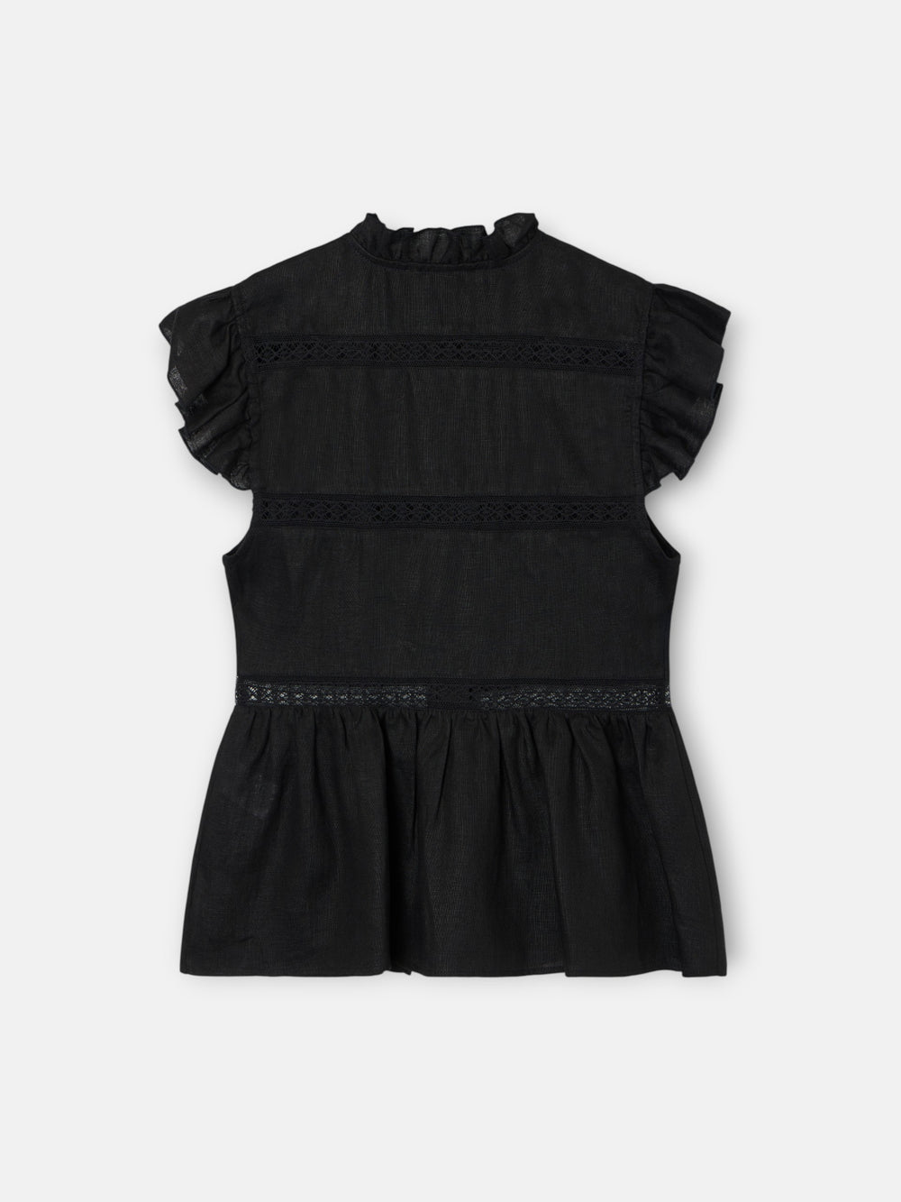 Black blouse with embroidered details