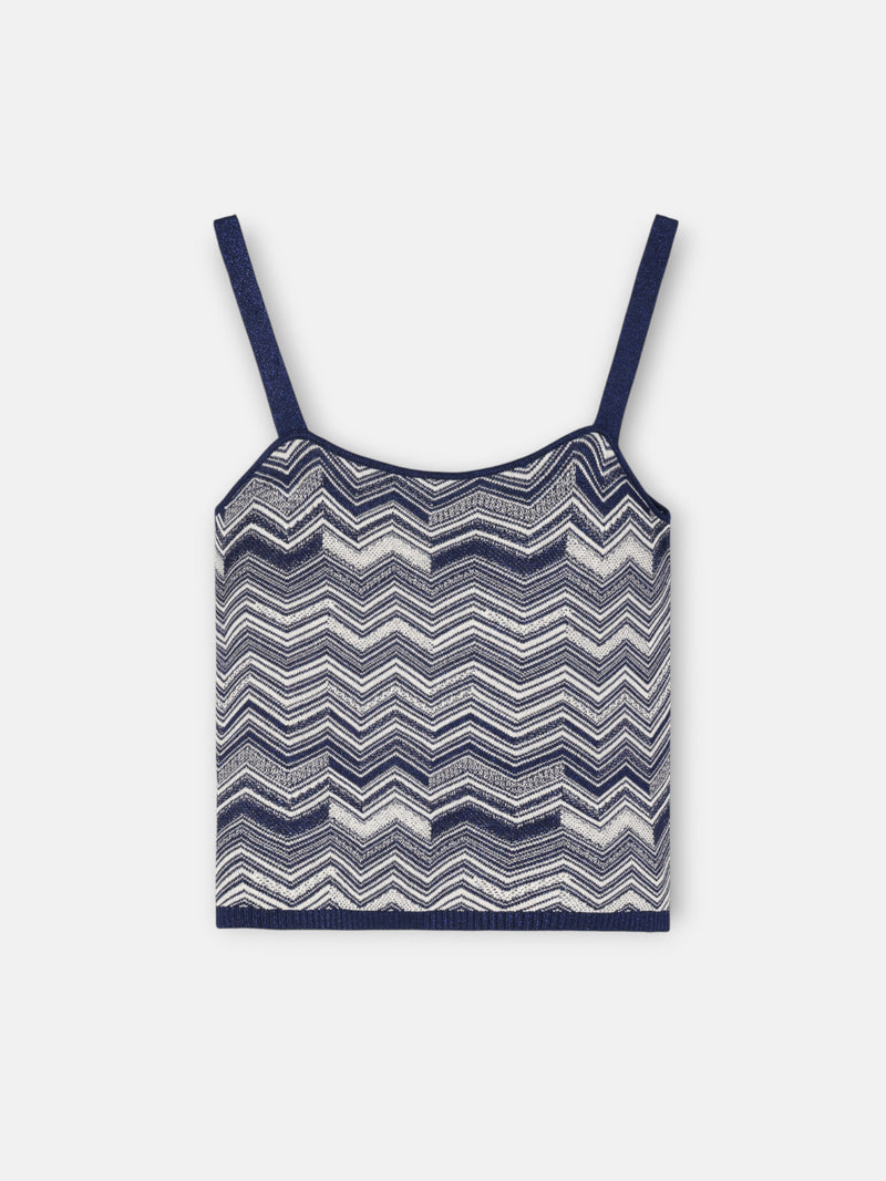 Top de malha espinha azul
