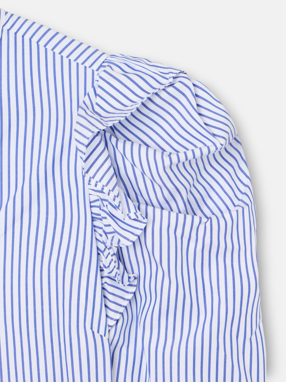 Camisa manga abullonada rayas azules y blancas