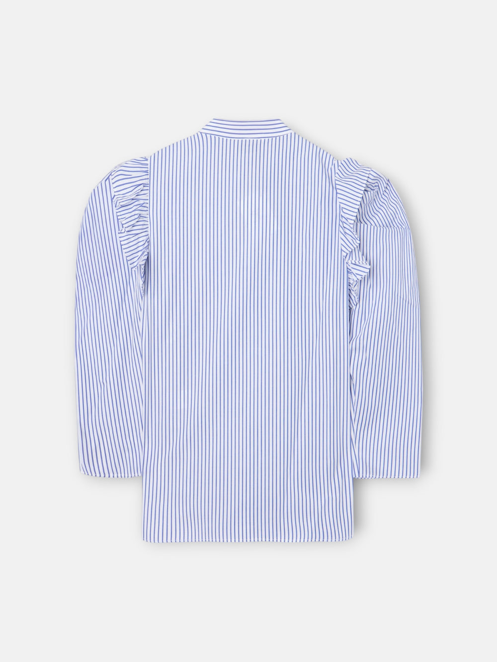 Camisa manga abullonada rayas azules y blancas