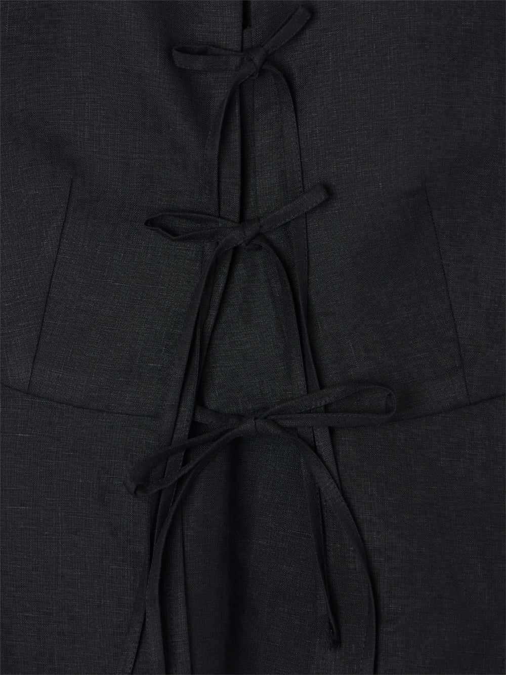 black linen vest with ties