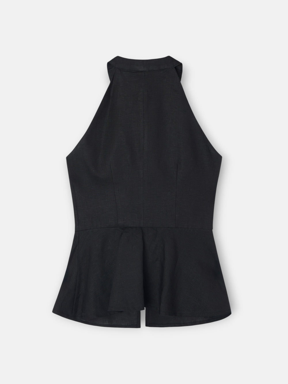 black linen vest with ties