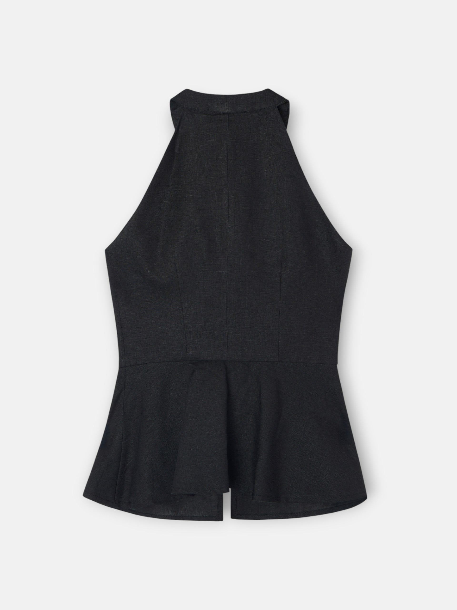 black linen vest with ties