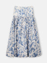 Saia estampada com flores azuis