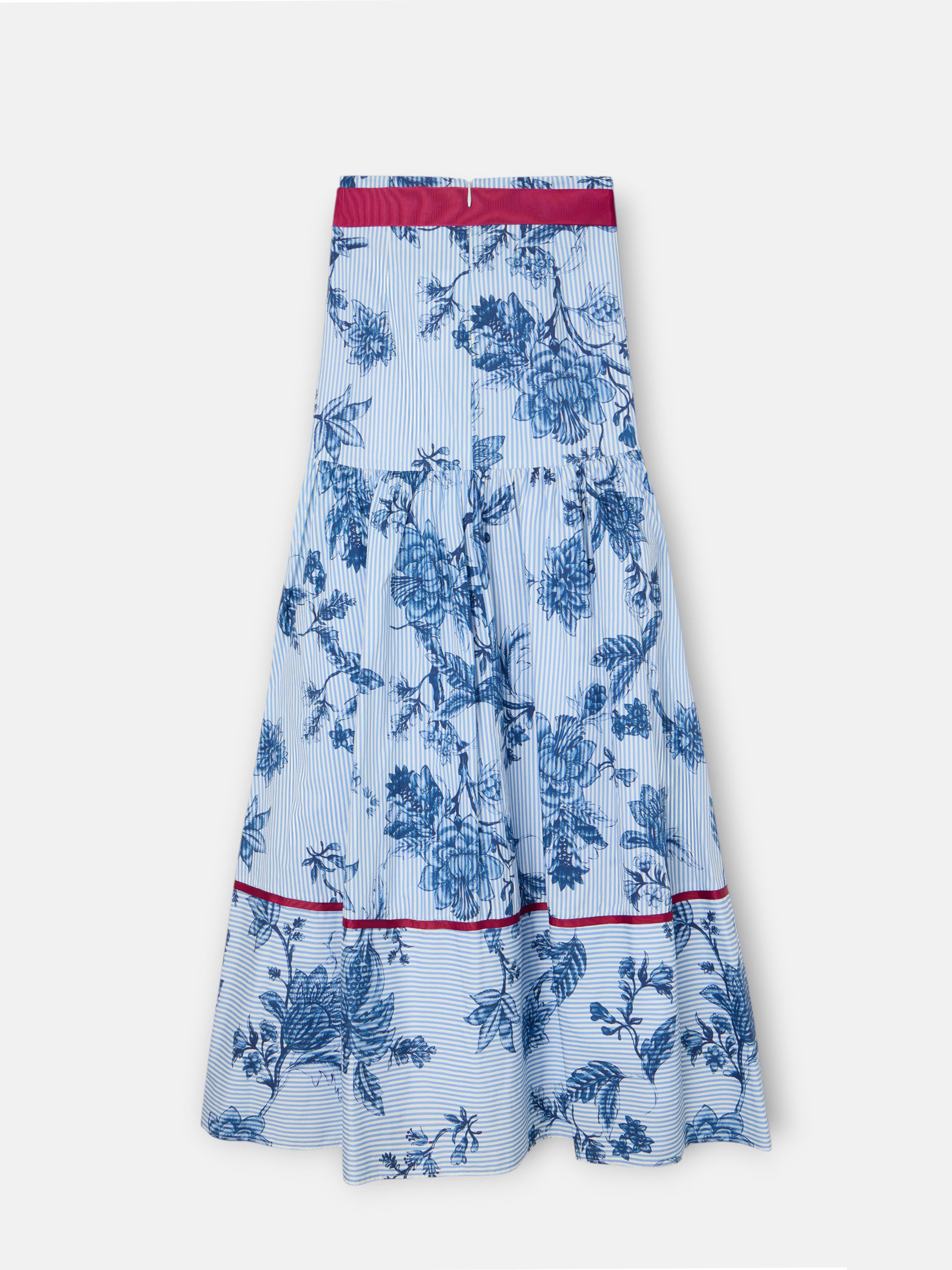 Falda larga estampado rayas celeste azules