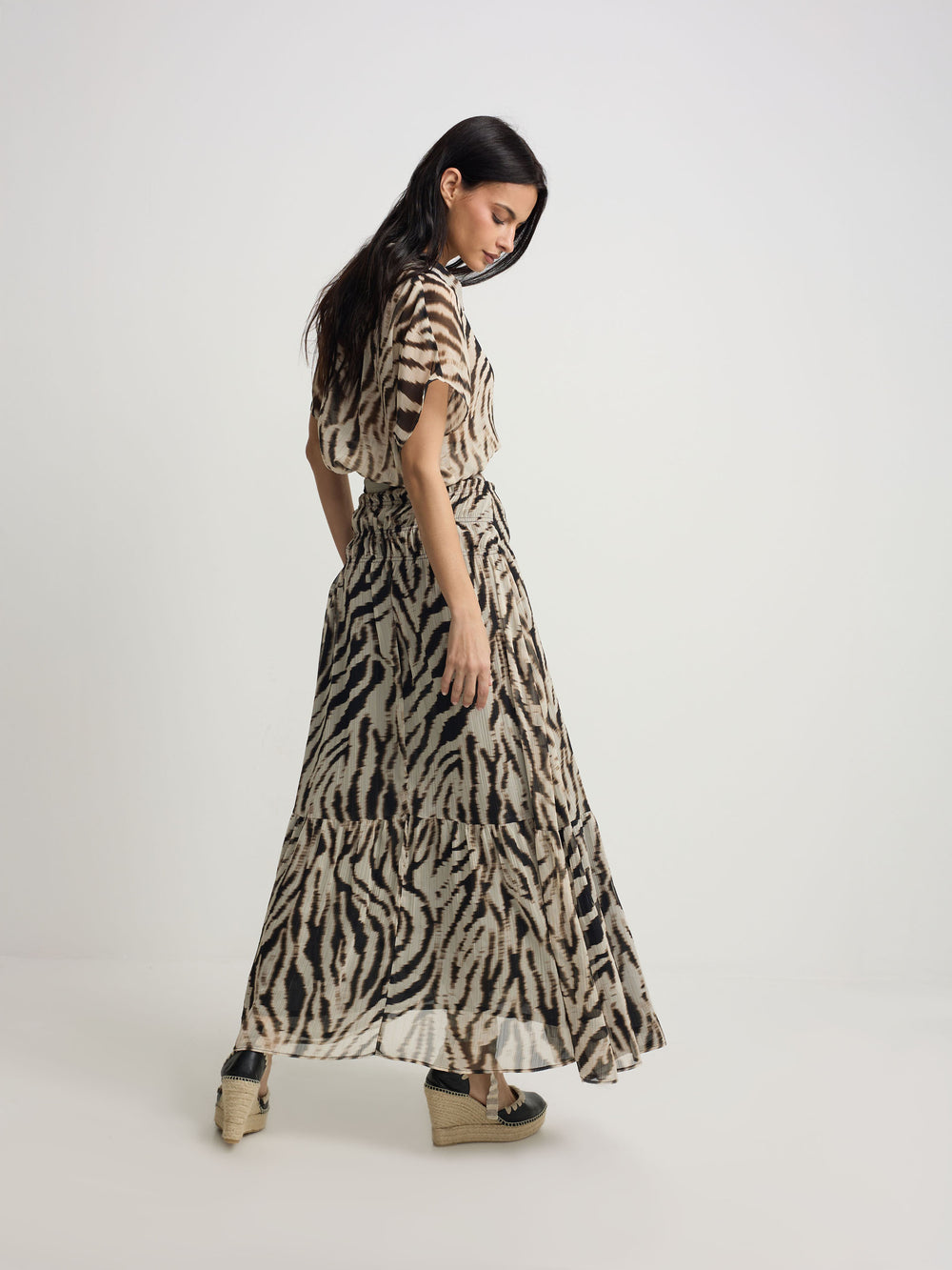 Falda larga estampado animal print negros