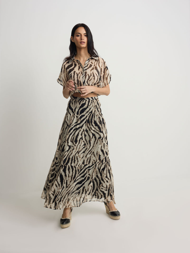Falda larga estampado animal print negros