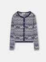 Cardigan comprido espinha azul