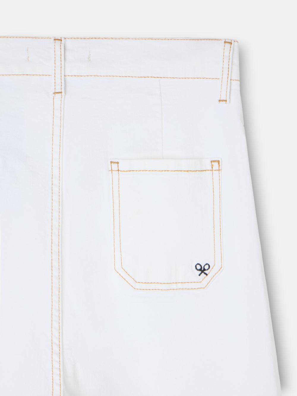 Pantalon denim hebillas blanco