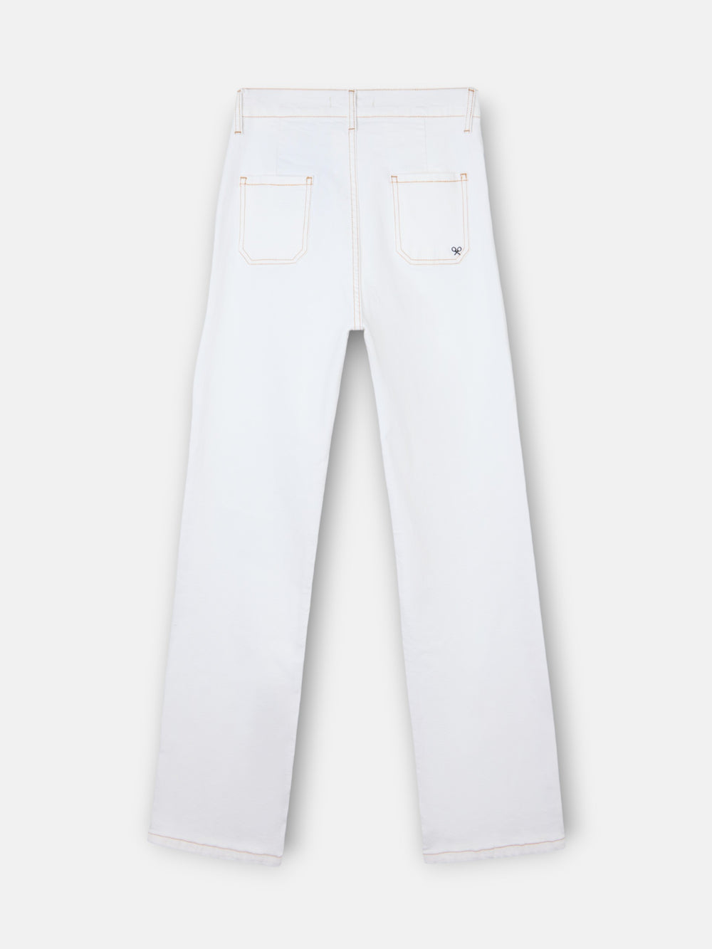 Pantalon denim hebillas blanco