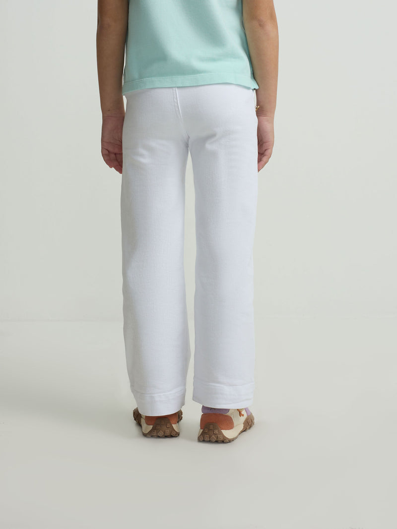 Calças de menina marinheiro branco