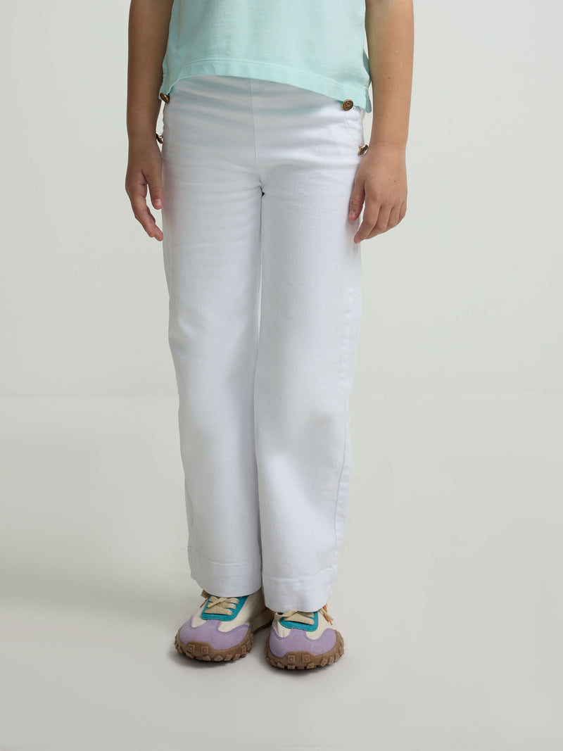 Calças de menina marinheiro branco