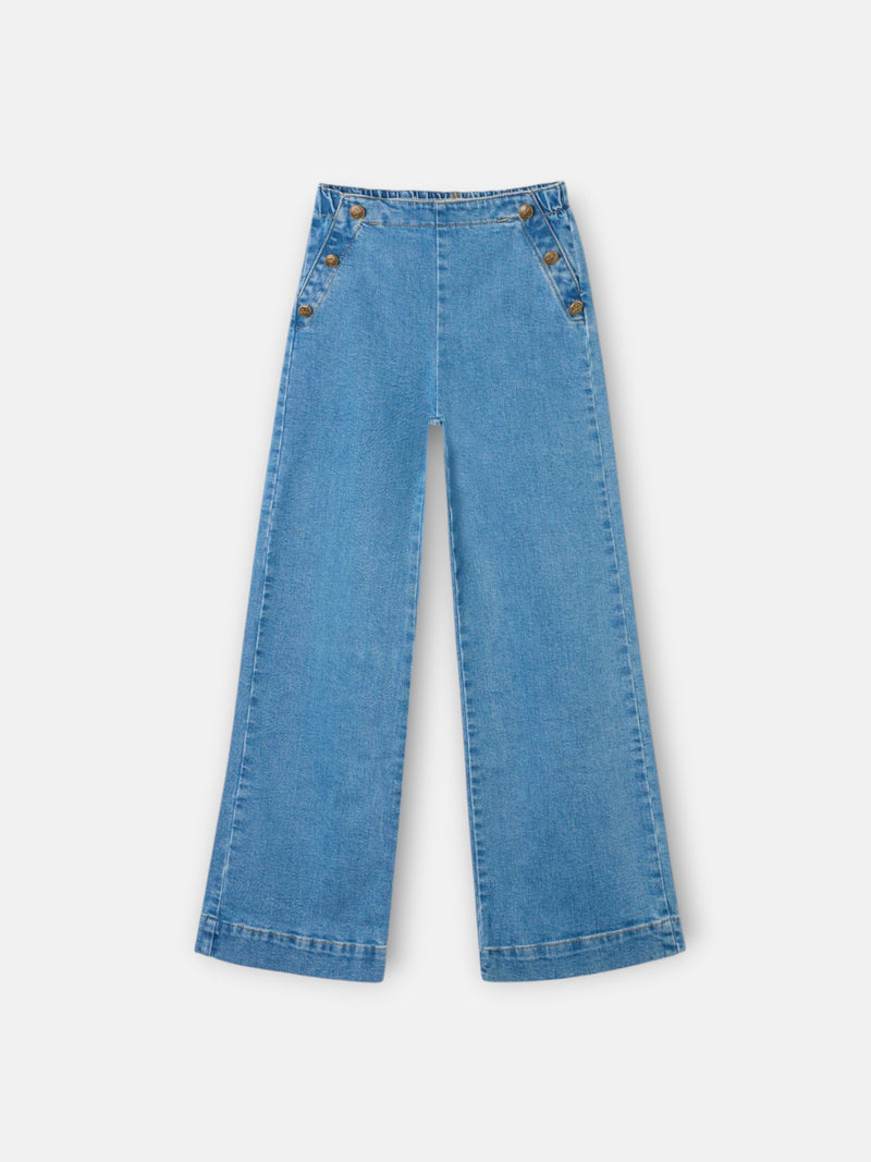 Calças de menina marinheiro denim