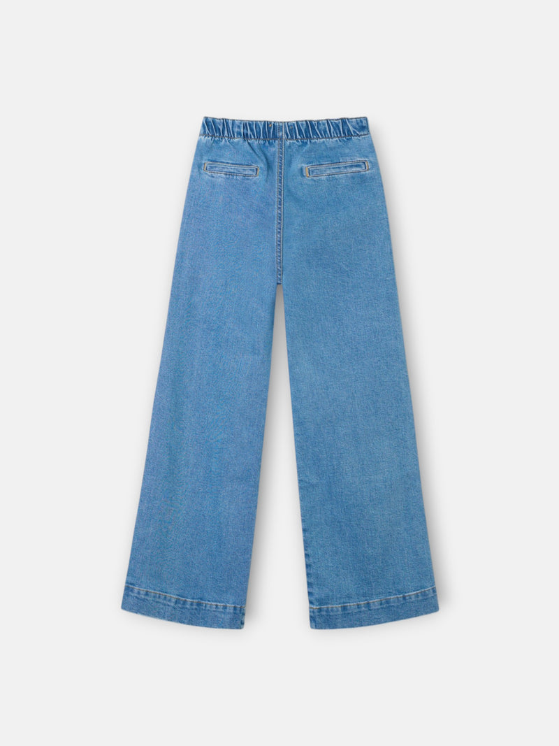 Calças de menina marinheiro denim