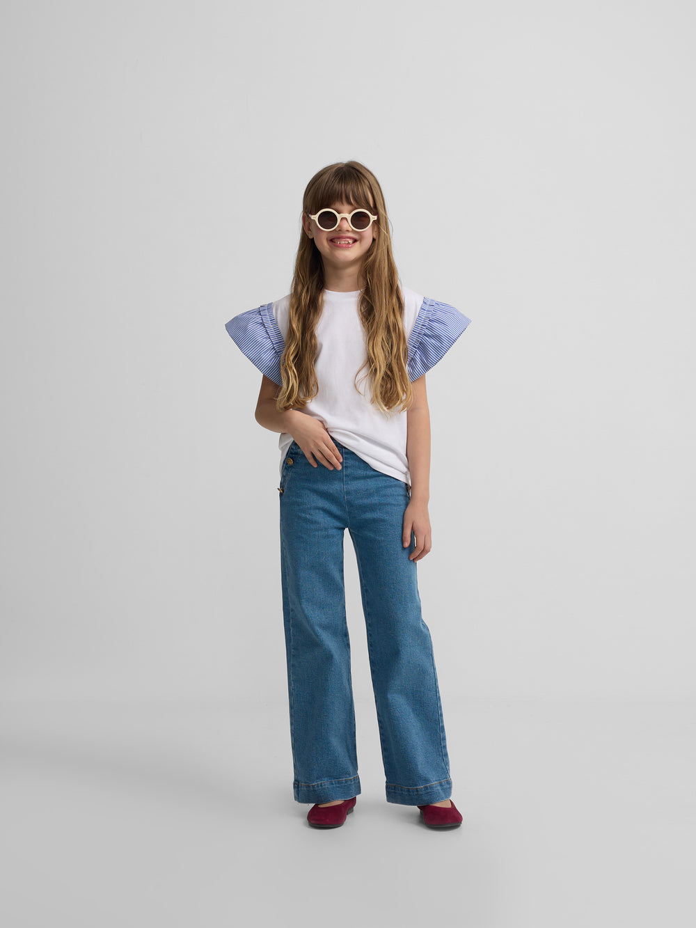 Girl sailor denim trousers