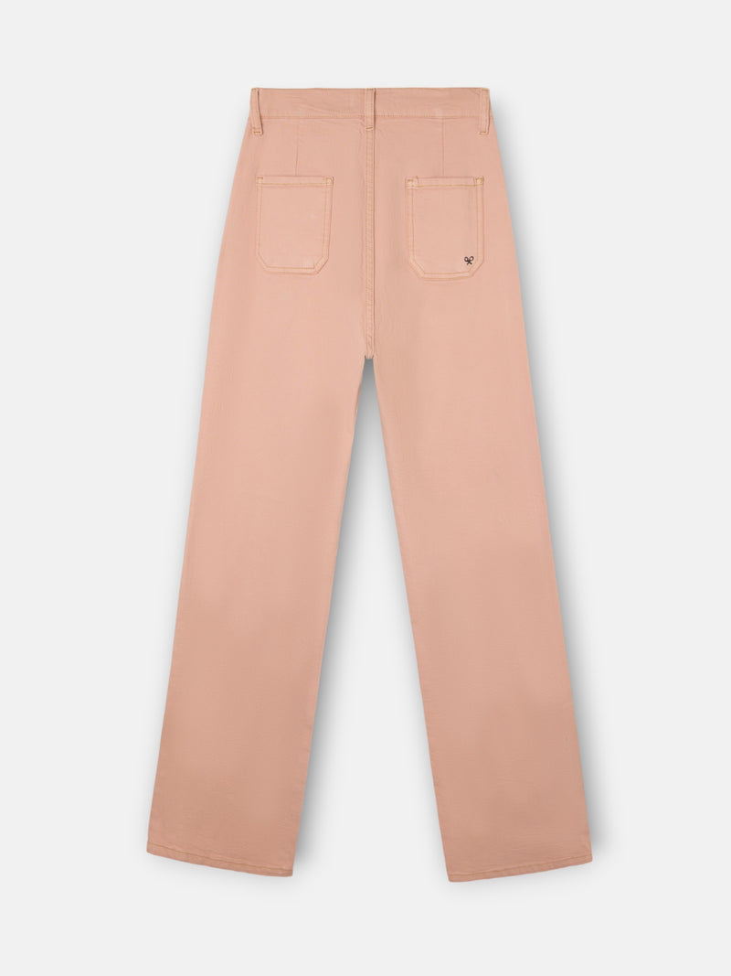 Pantalon denim hebillas coral