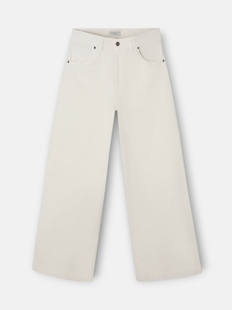 Pantalón denim crudo