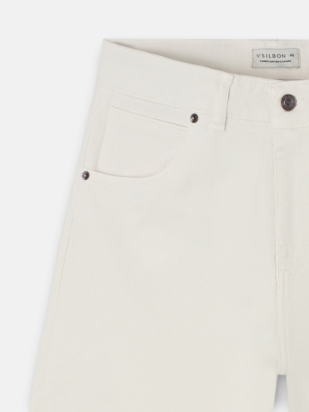 Pantalón denim crudo