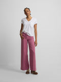 Pantalon en denim avec cordon framboise
