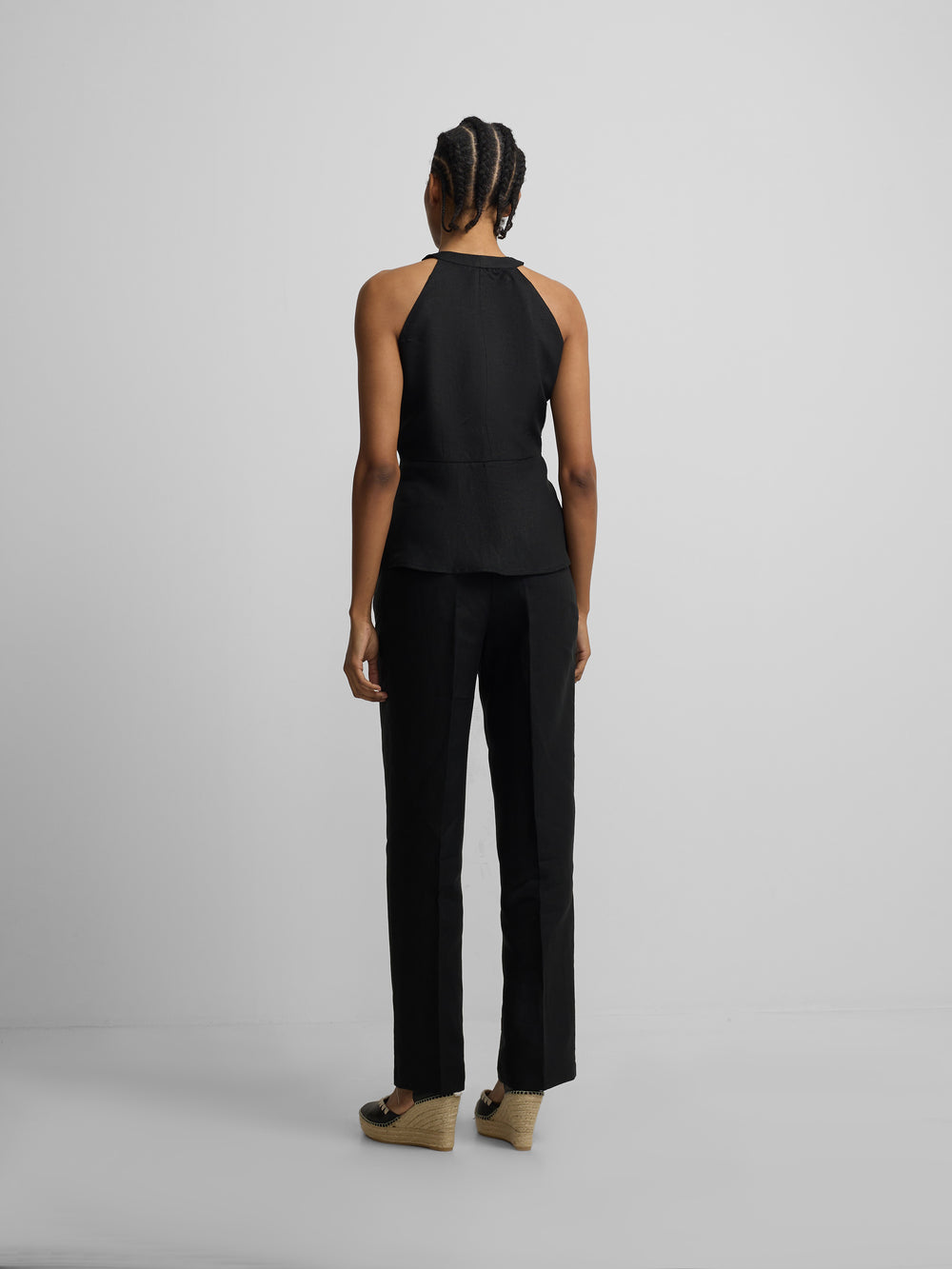 Calças de linho pretas