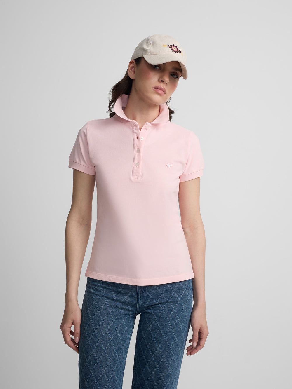 Polo femme classique rose clair