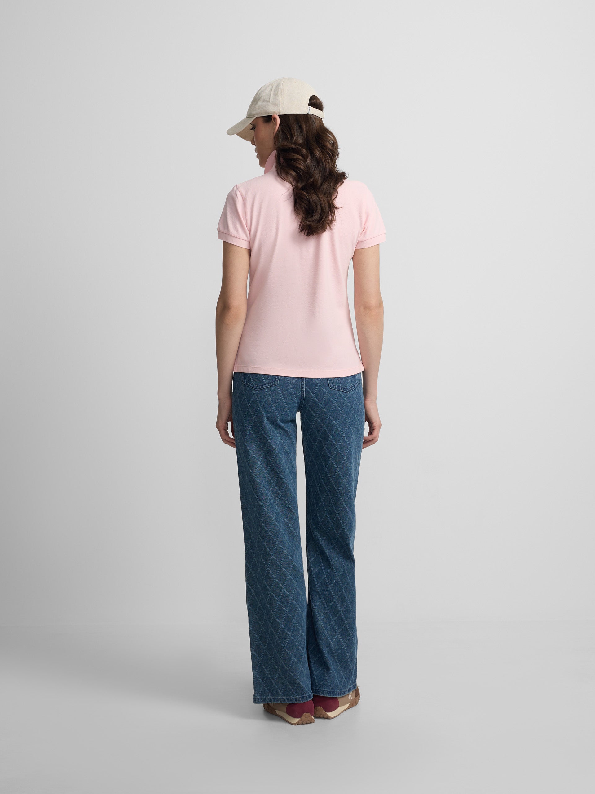 Polo mulher clássico rosa claro