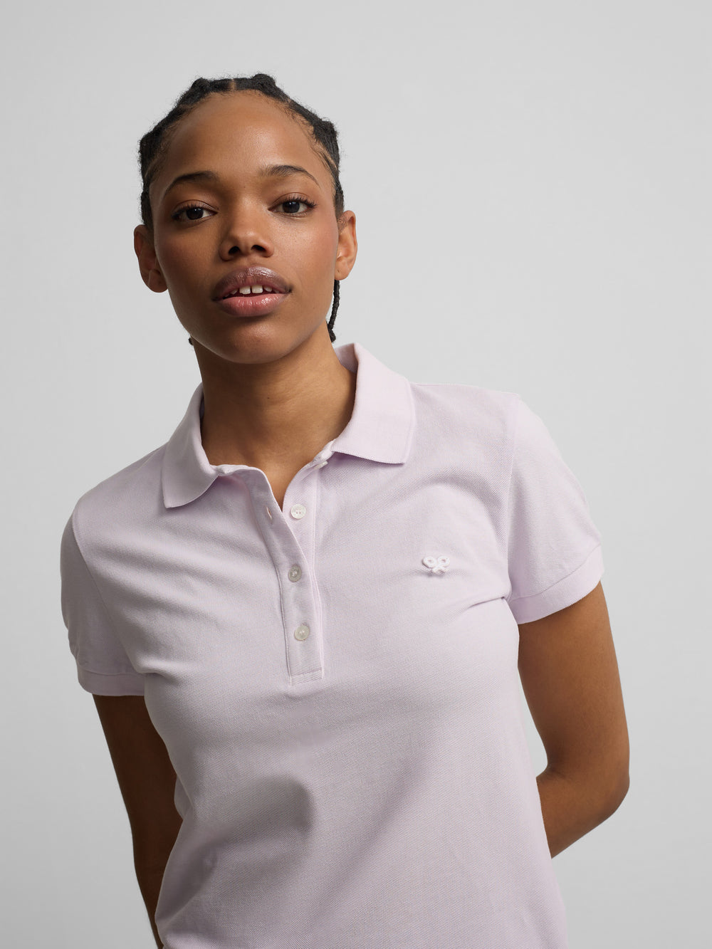 Classic lilac polo shirt for women