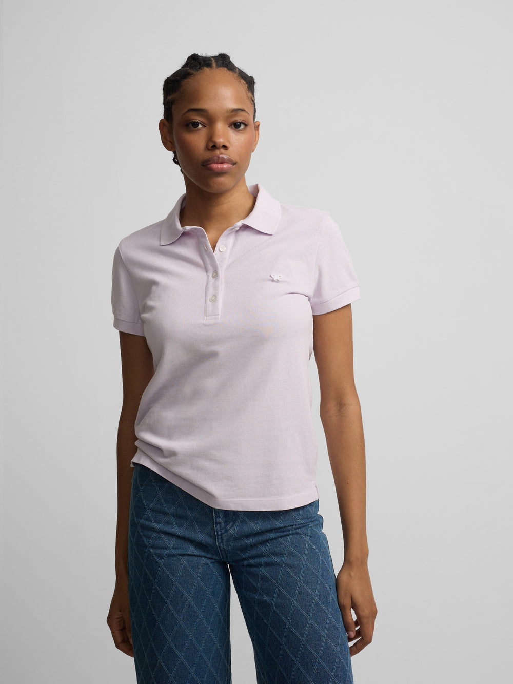 Classic lilac polo shirt for women