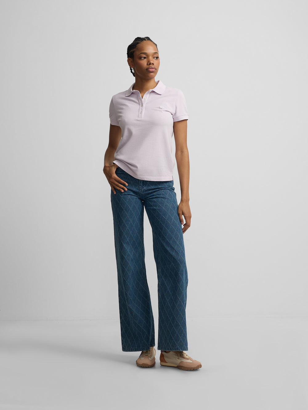 Classic lilac polo shirt for women