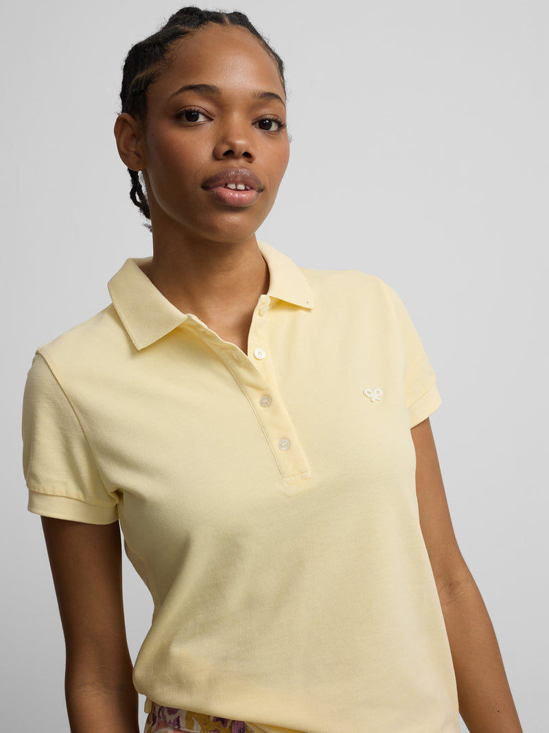 Polo femme classique jaune