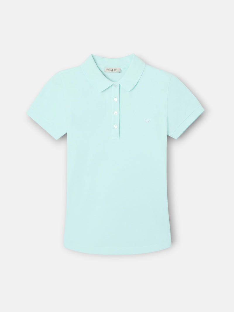 Classic women's polo in aqua green