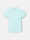 Classic women's polo in aqua green