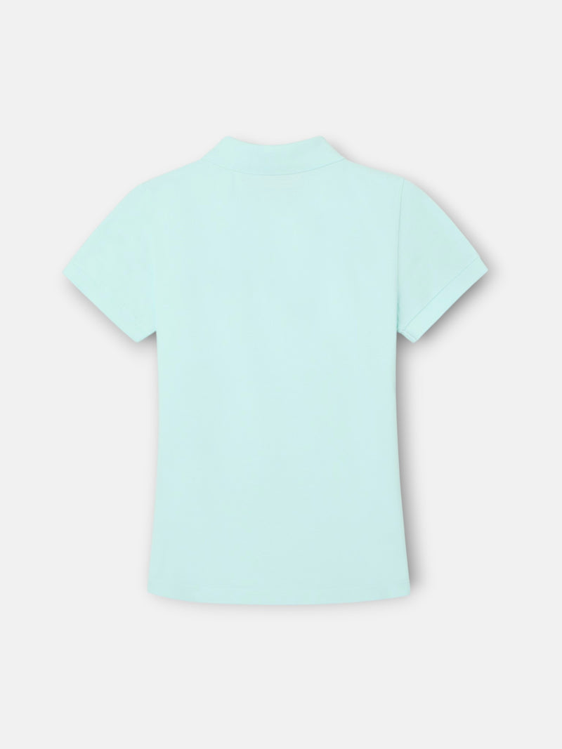 Classic women's polo in aqua green