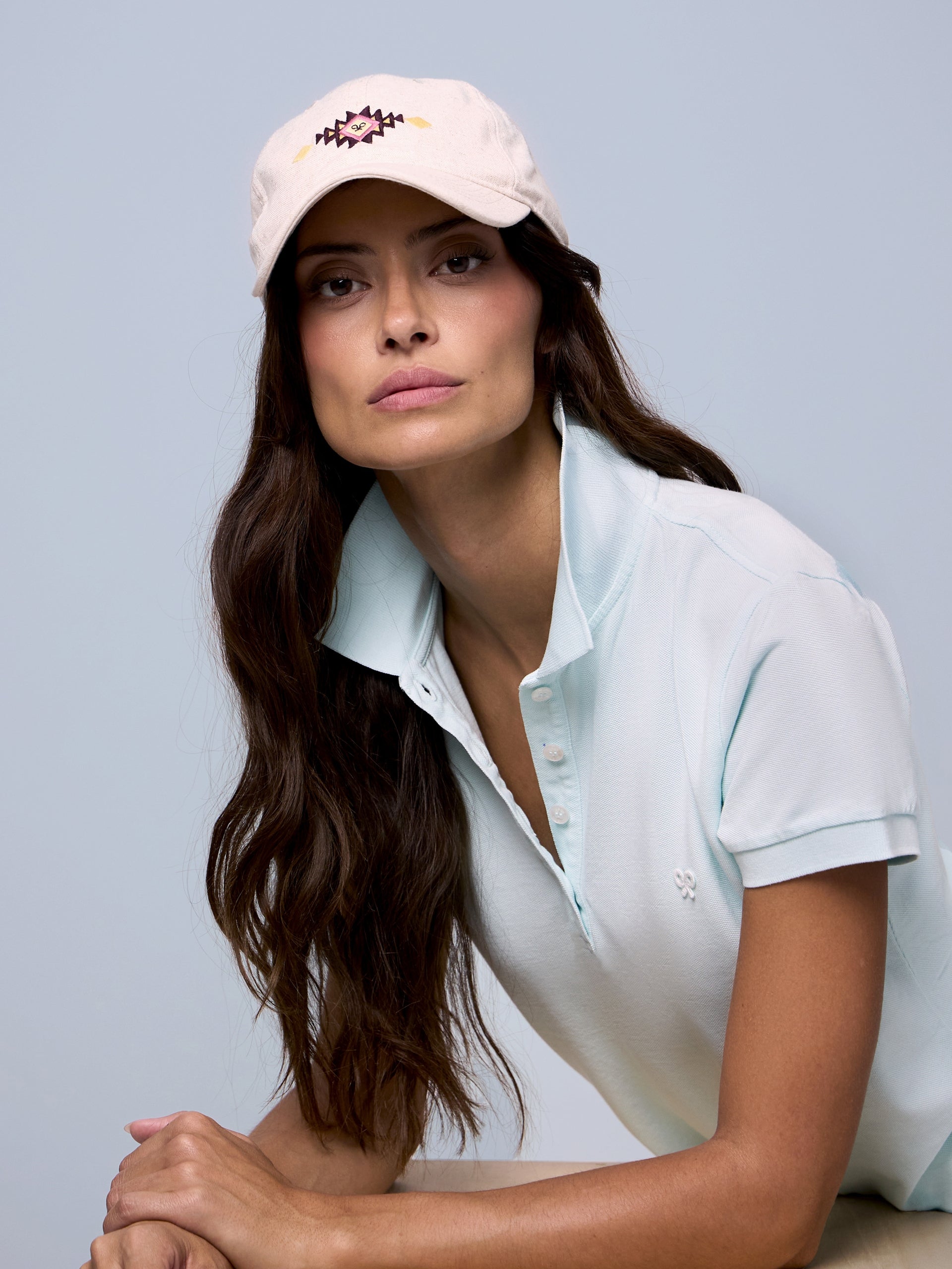 Polo mulher clássico azul celeste