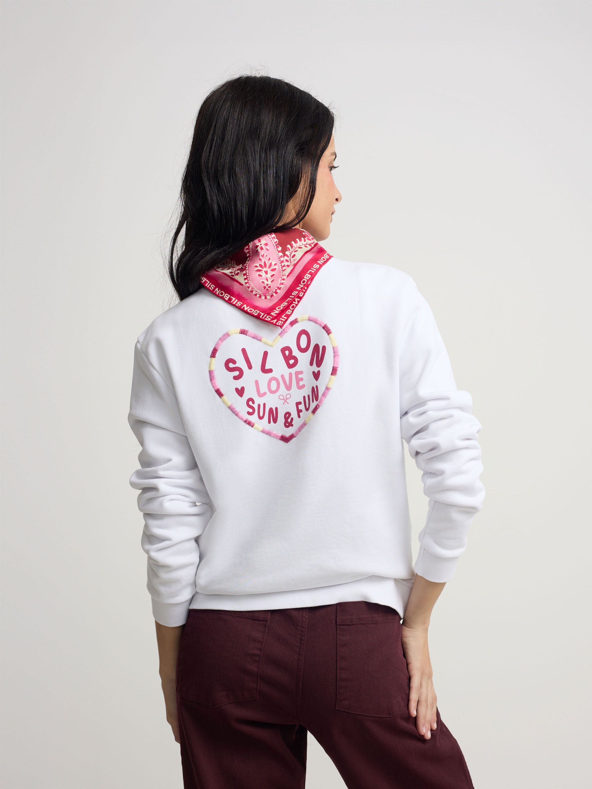 Sweatshirt mulher coração love branca
