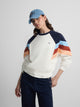 Sweat-shirt femme tricolore bleu