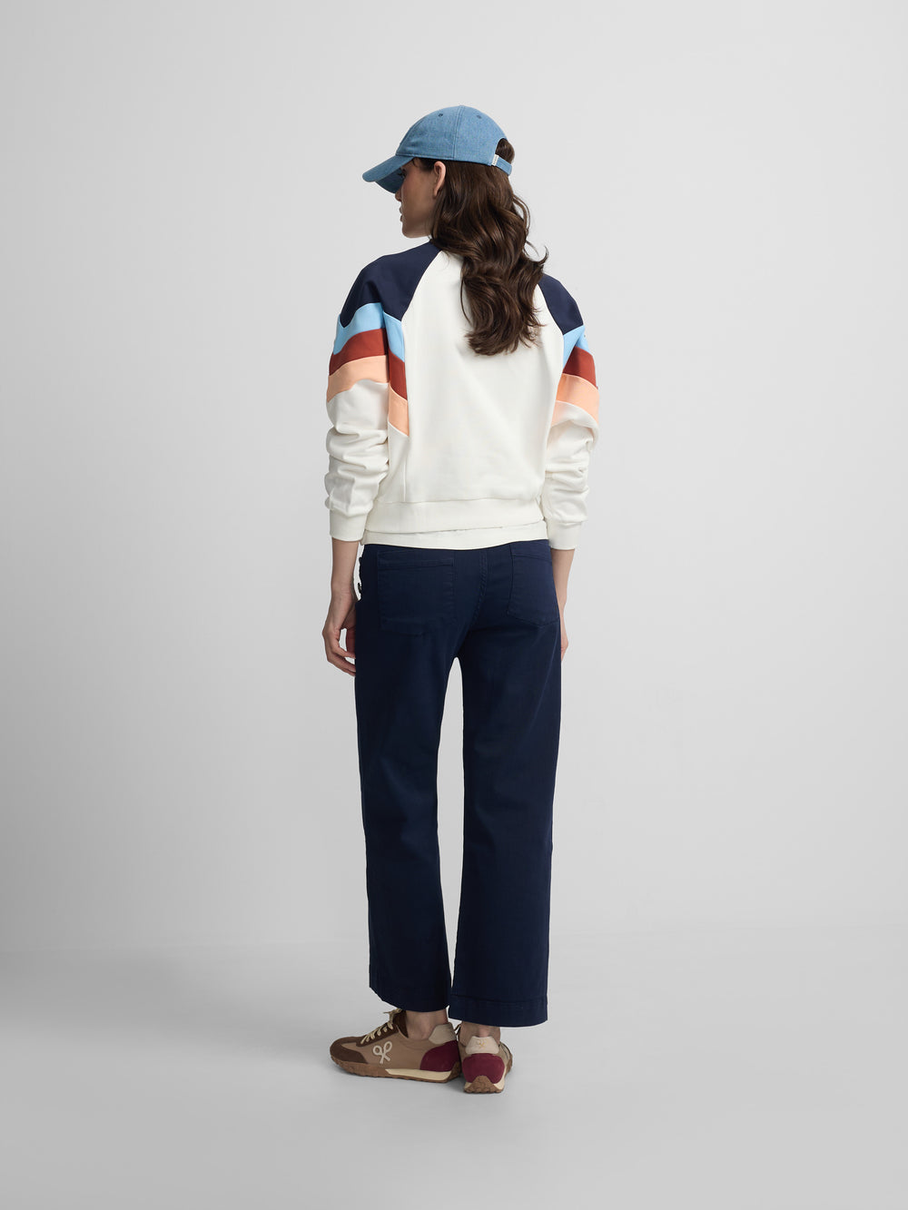 Sweat-shirt femme tricolore bleu