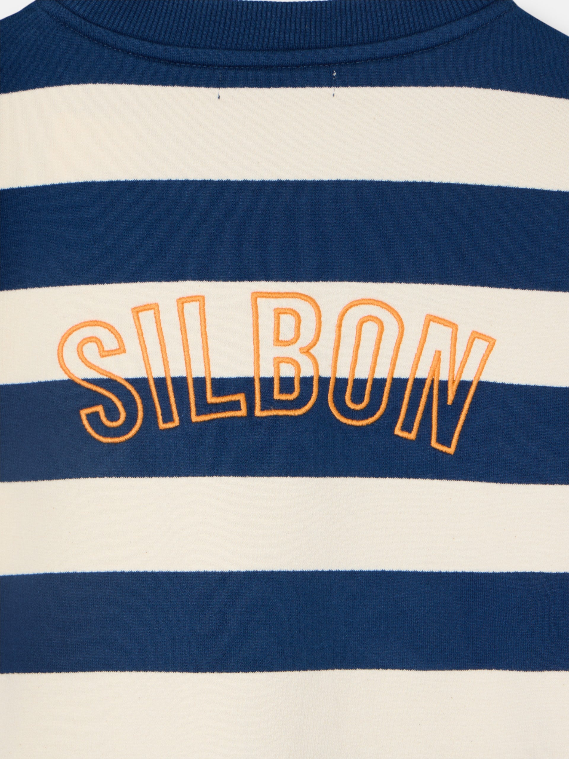 Women's sweatshirt with blue striped shoulder pads