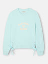 Sweat-shirt femme avec cordons vert d'eau