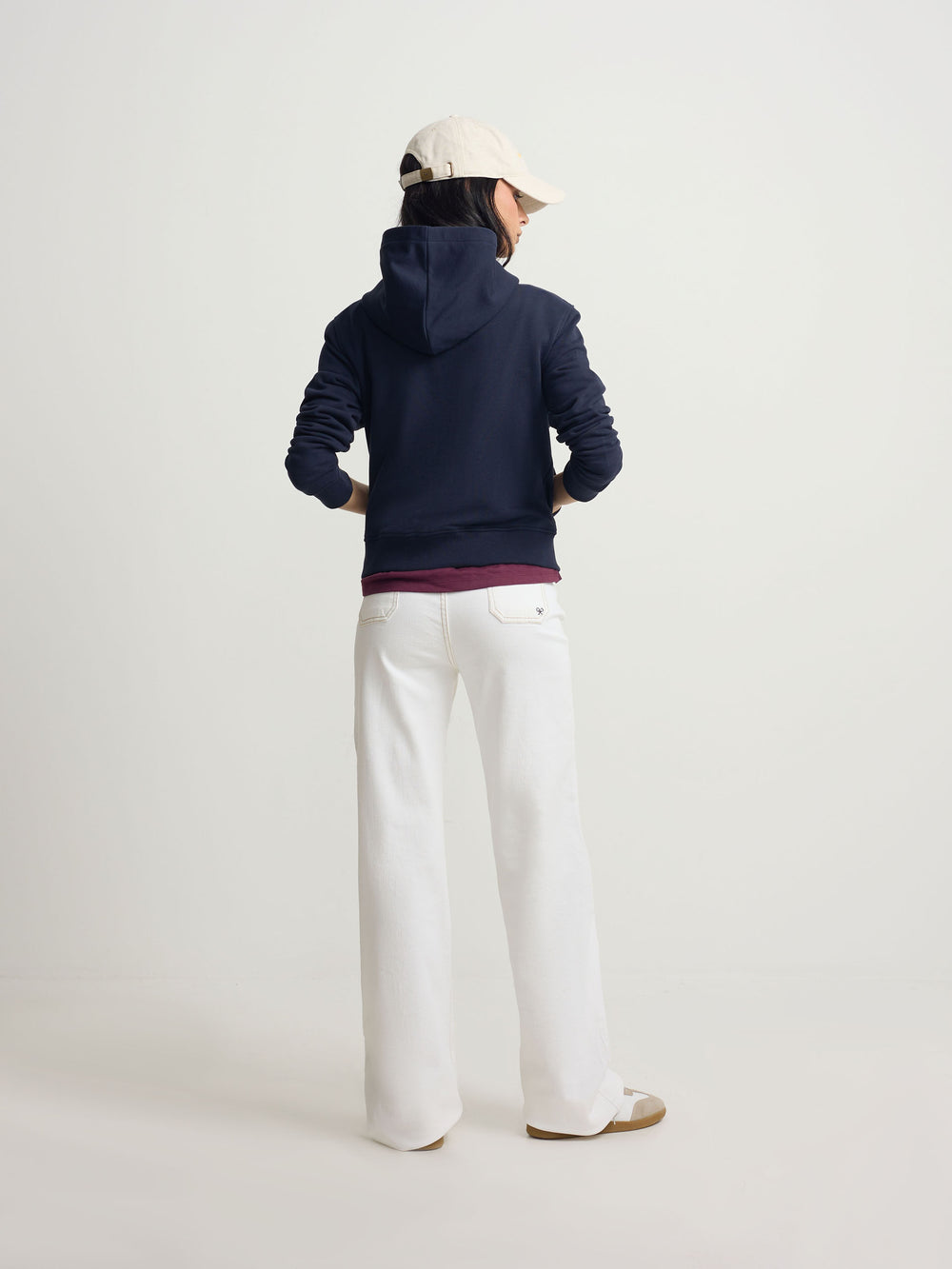 Sweat-shirt zippé pour femme bleu marine