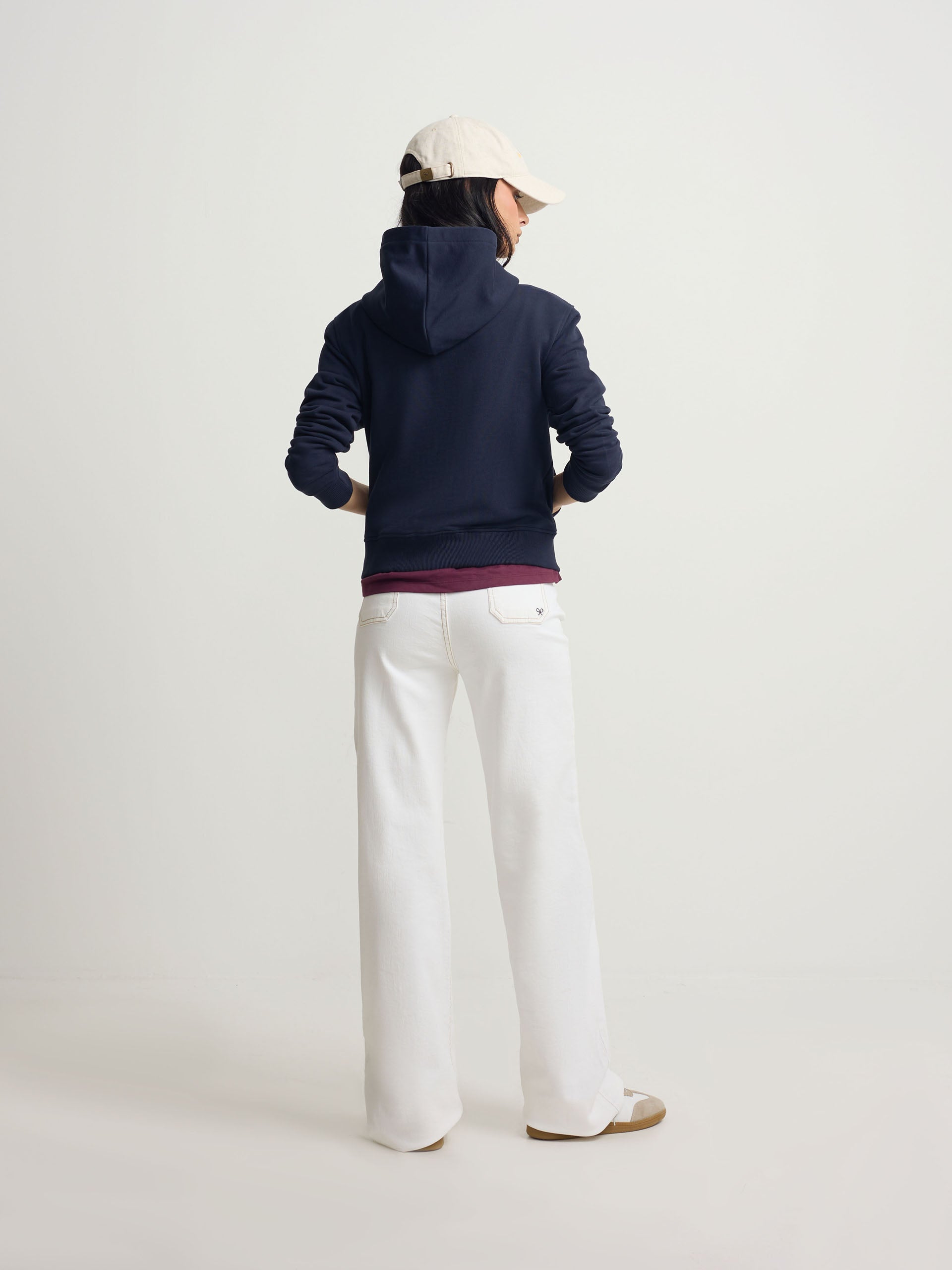Sweat-shirt zippé pour femme bleu marine