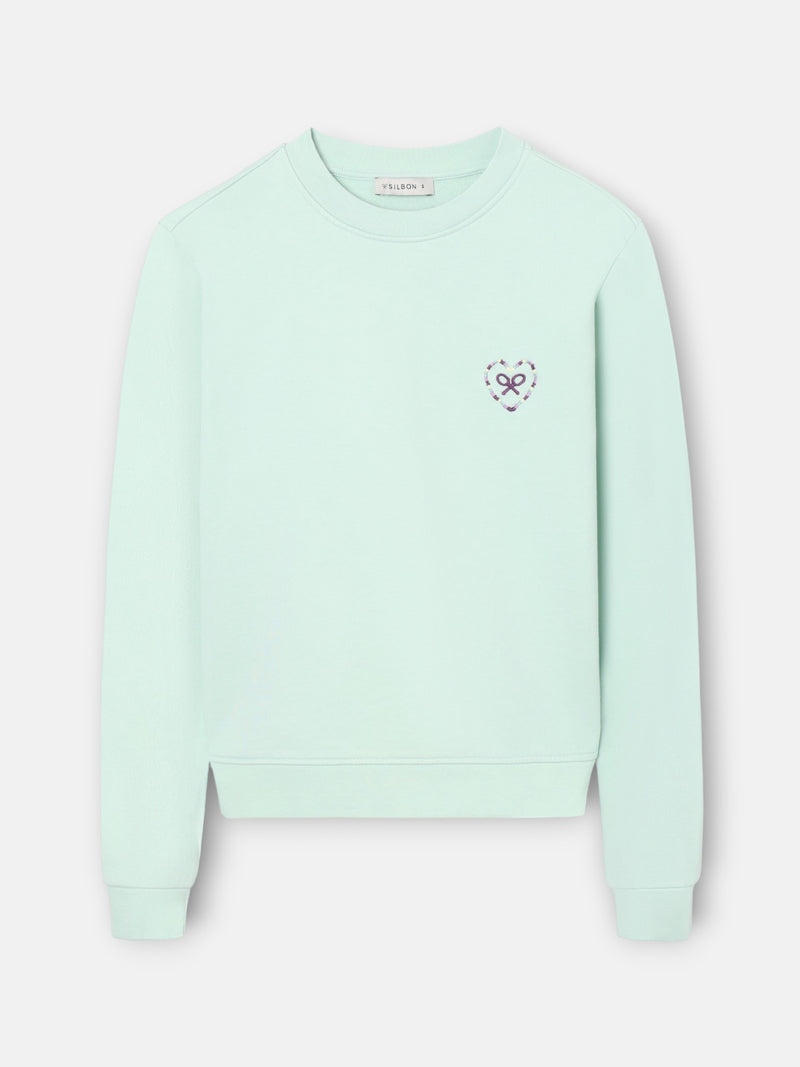 Sweatshirt mulher coração love verde