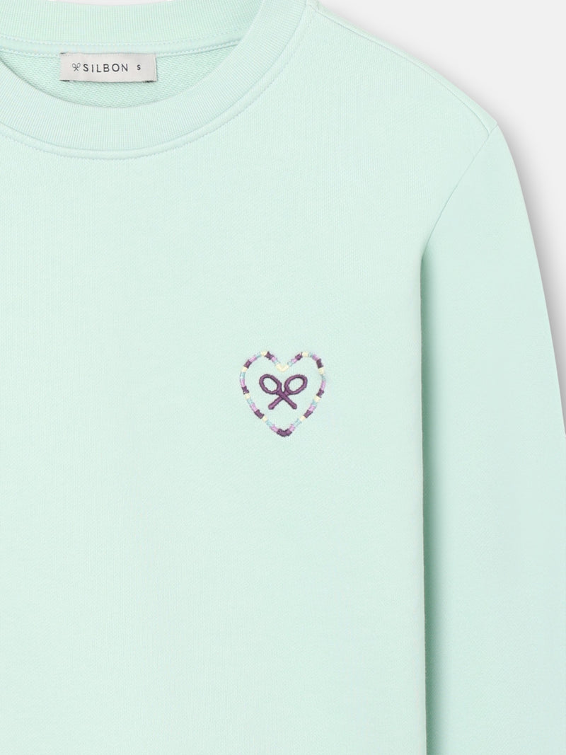Sweatshirt mulher coração love verde