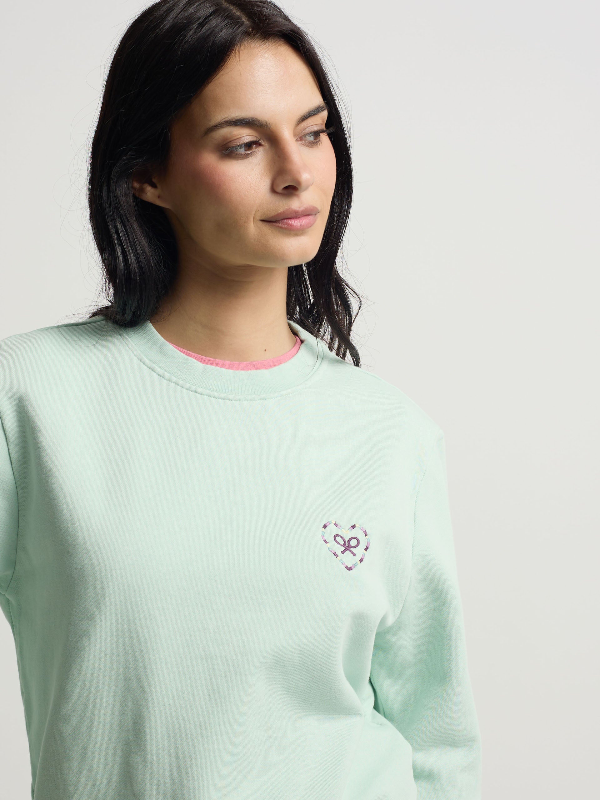 Sweatshirt mulher coração love verde