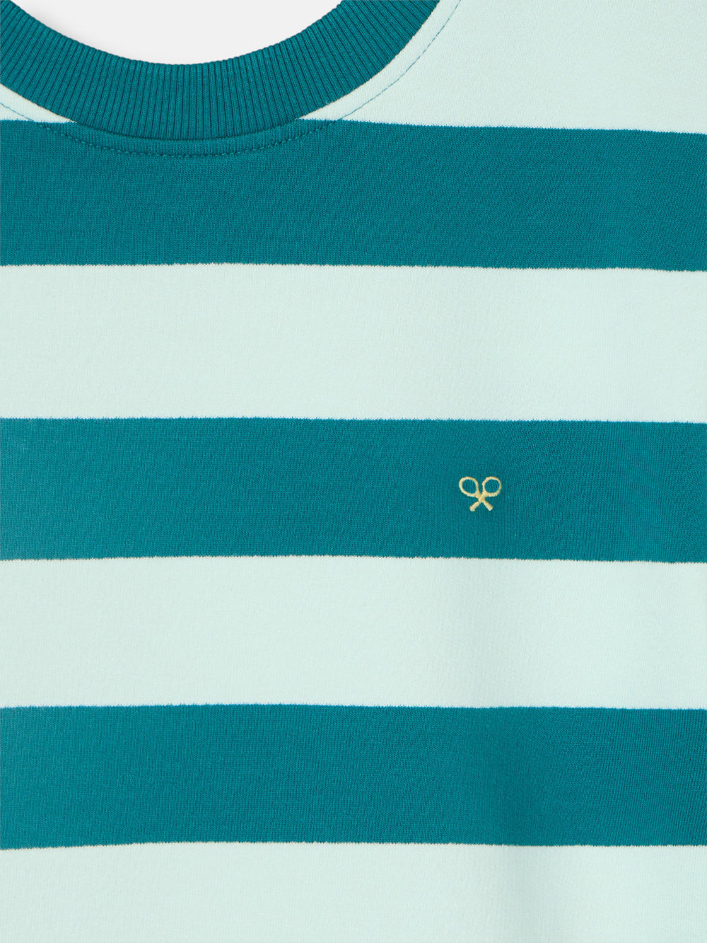 Sweat-shirt femme à épaulettes rayures vertes