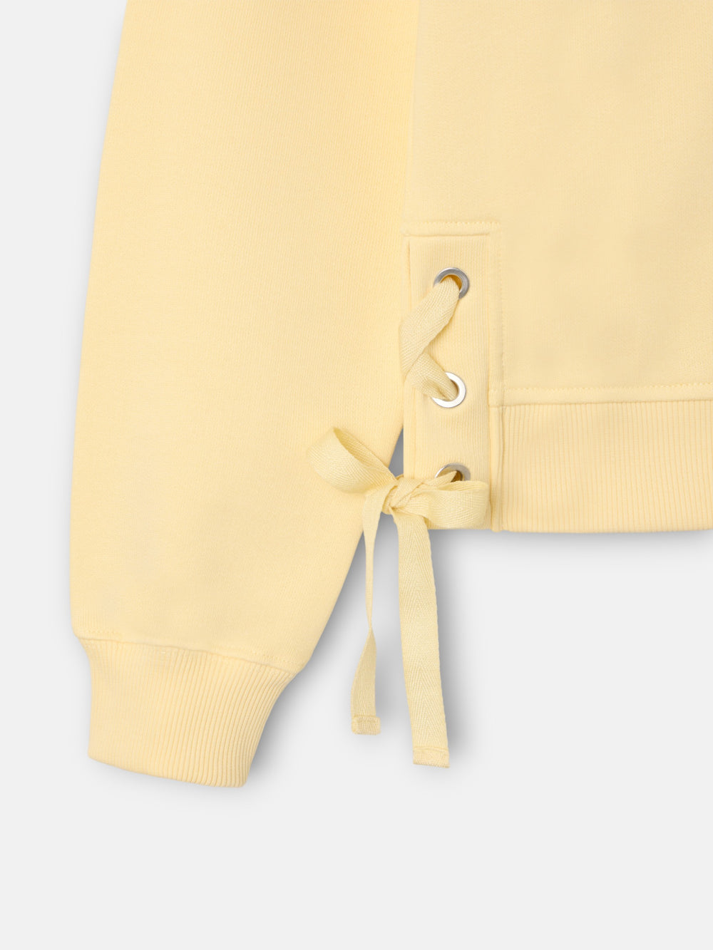 Sweat-shirt pour femme avec cordon de serrage jaune